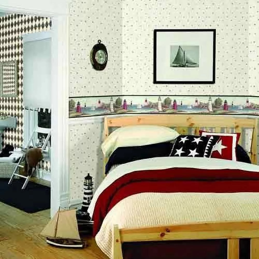 York ft. Wallcoverings 15 Lighthouse/Sailboat II Wallpaper Portfolio Border