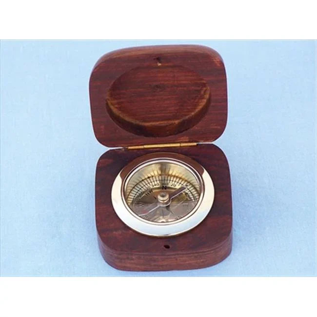 Box Desk in. Accent Decorative Brass Compasses With 3 Compass Rosewood