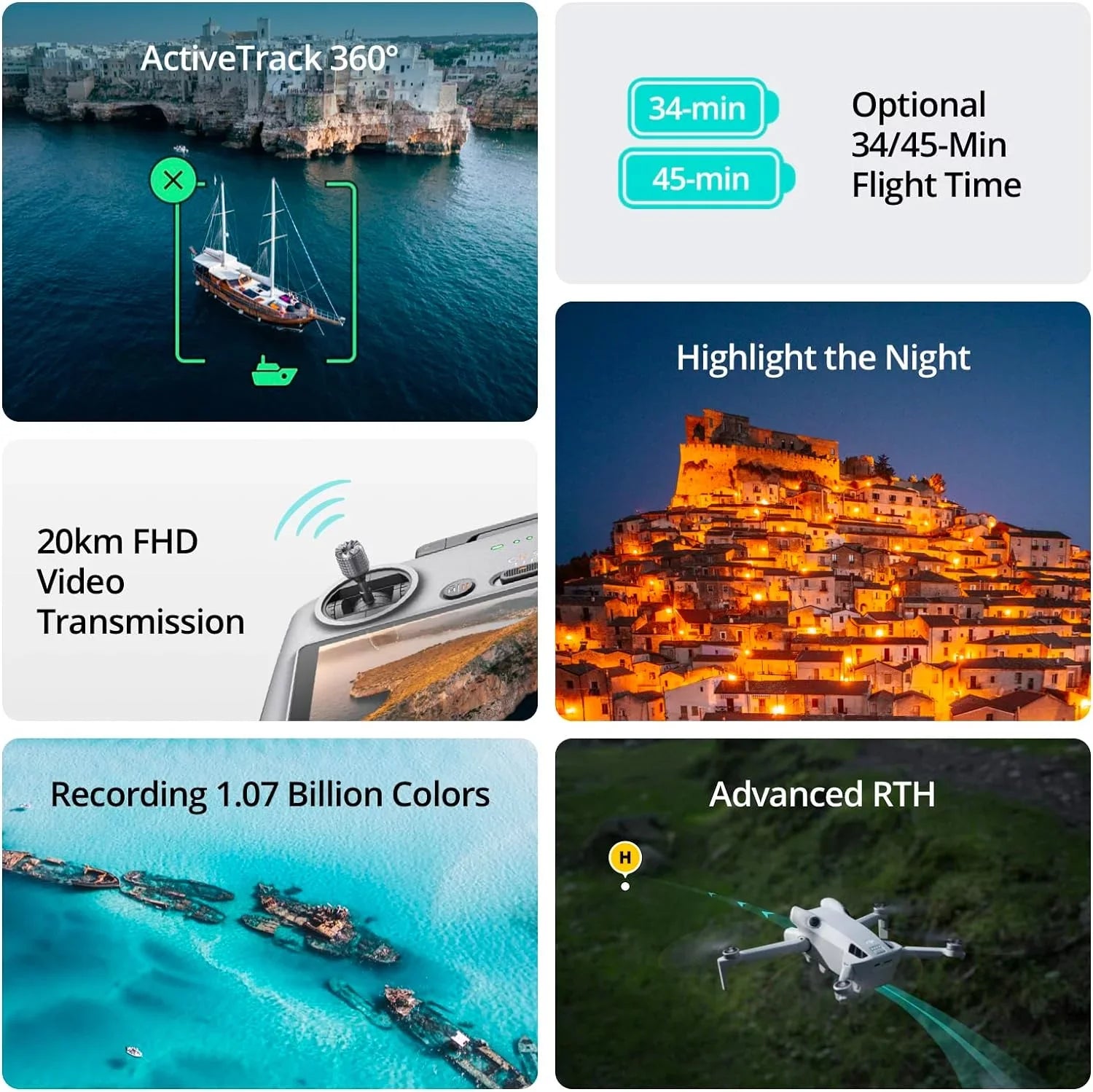 CPS Batteries Combo, 3 Fly Mini Accessories Warranty 4K Extended 4 Year with (With Bundle Drone RC DJI Sensing, 3 2 & More 249g, with Omnidirectional HDR Remote Pro Under Video, Folding Screen)