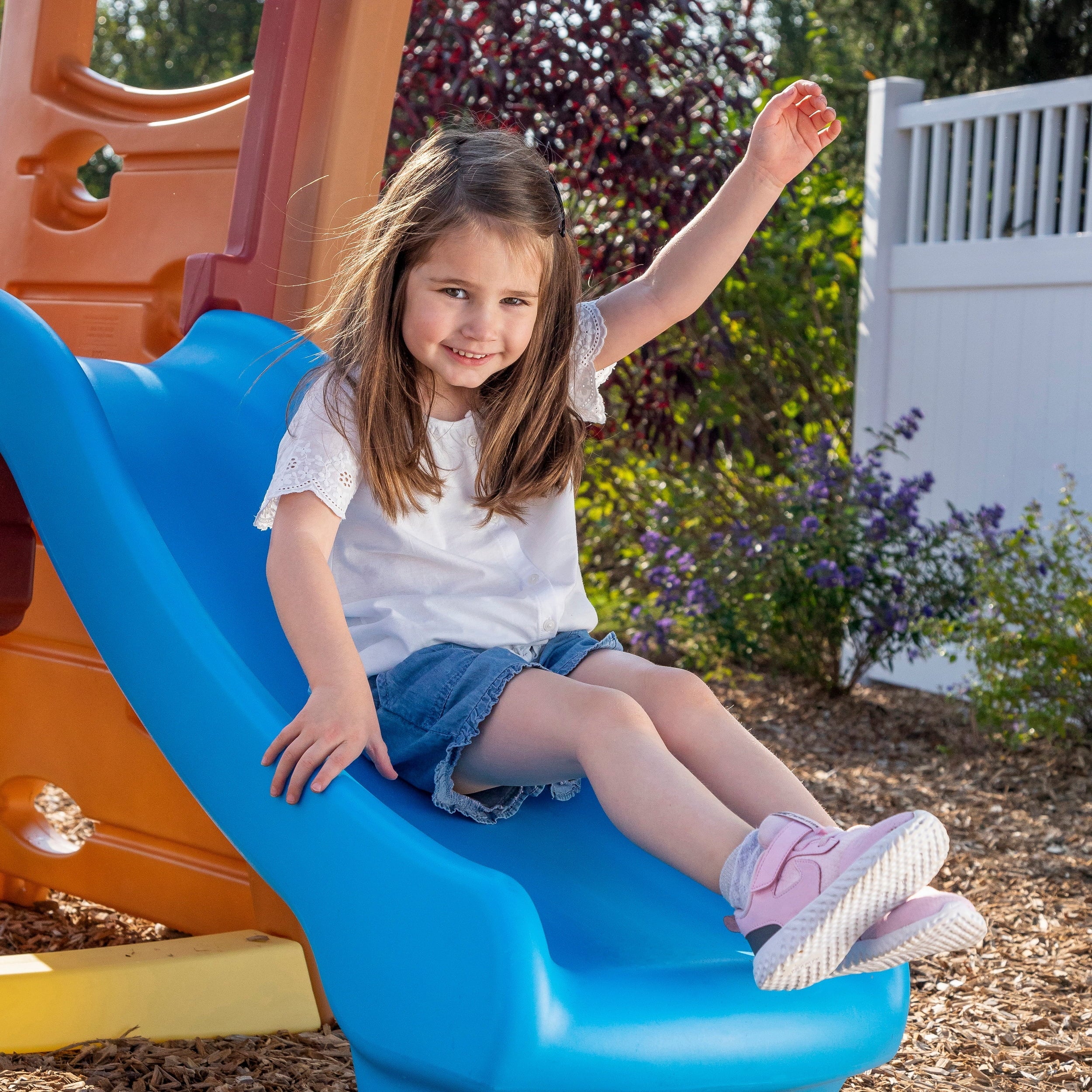 Toddlers Play Double Slide Climber, Up Step2