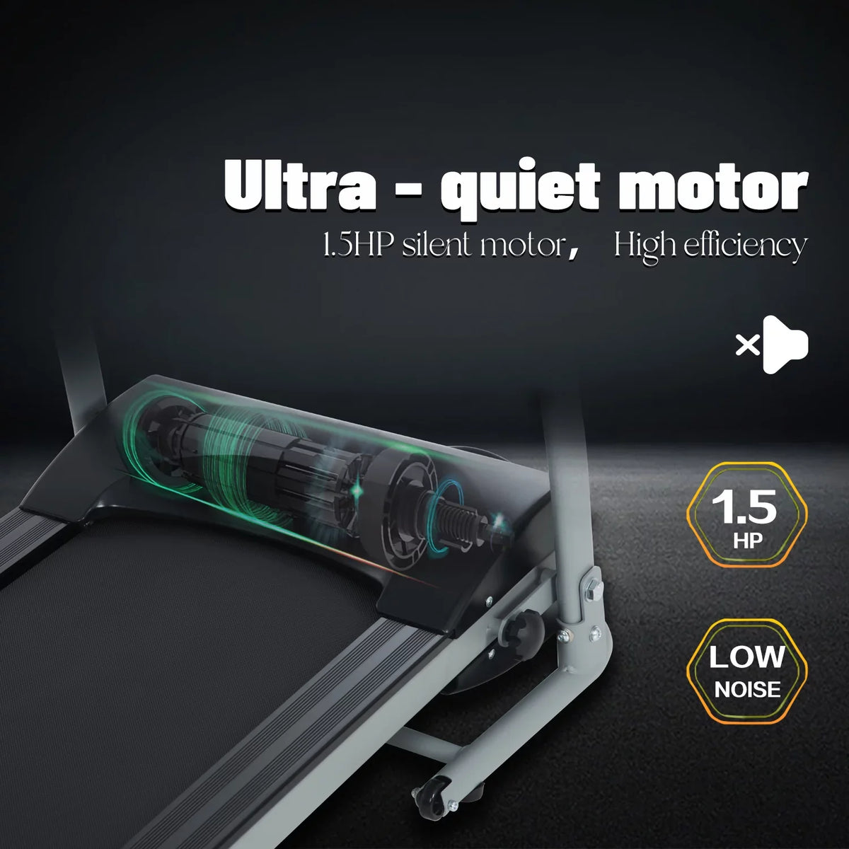 Black Treadmill Electric Running Folding 1.5HP Machine, Inolait