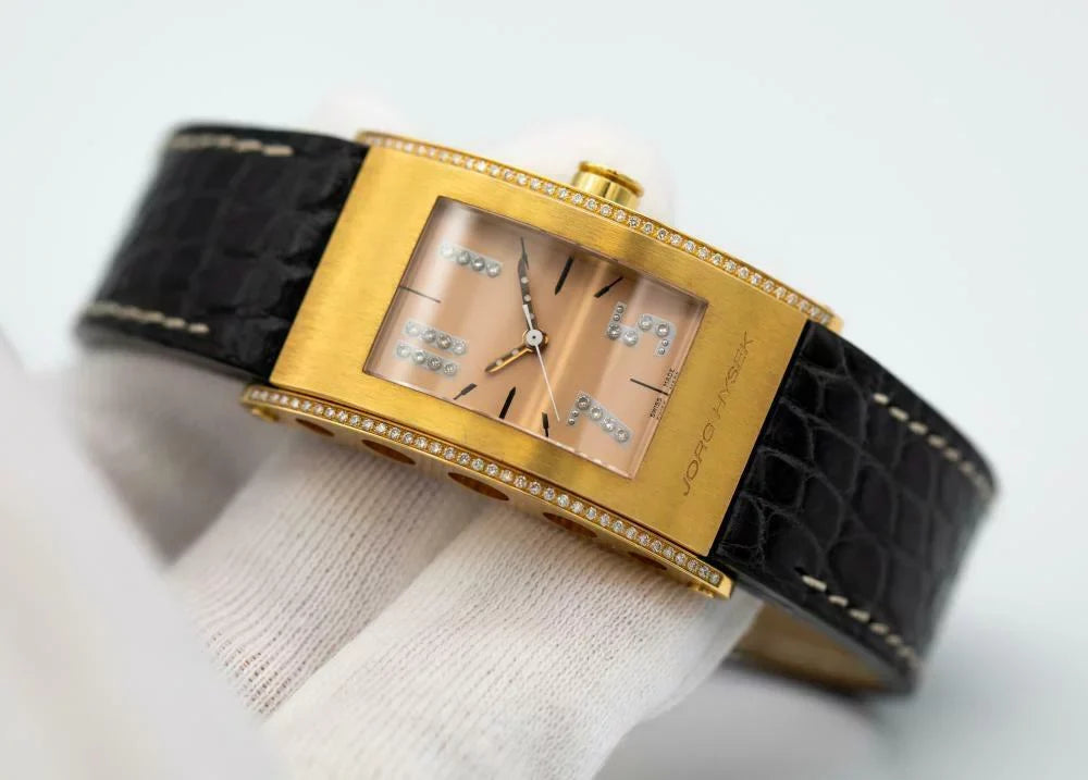 Rose S011-0026 Jorg Kilada 18k Men's Watch Gold Quartz Diamond Bezel Hysek