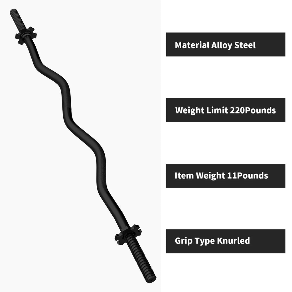 220-Pound Black Bar Plates, Capacity, for FIXTECH Collars with 47'' Olympic All Standard Curl