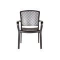 Modern Outdoor Dining Chair with Geometric Backrest Design