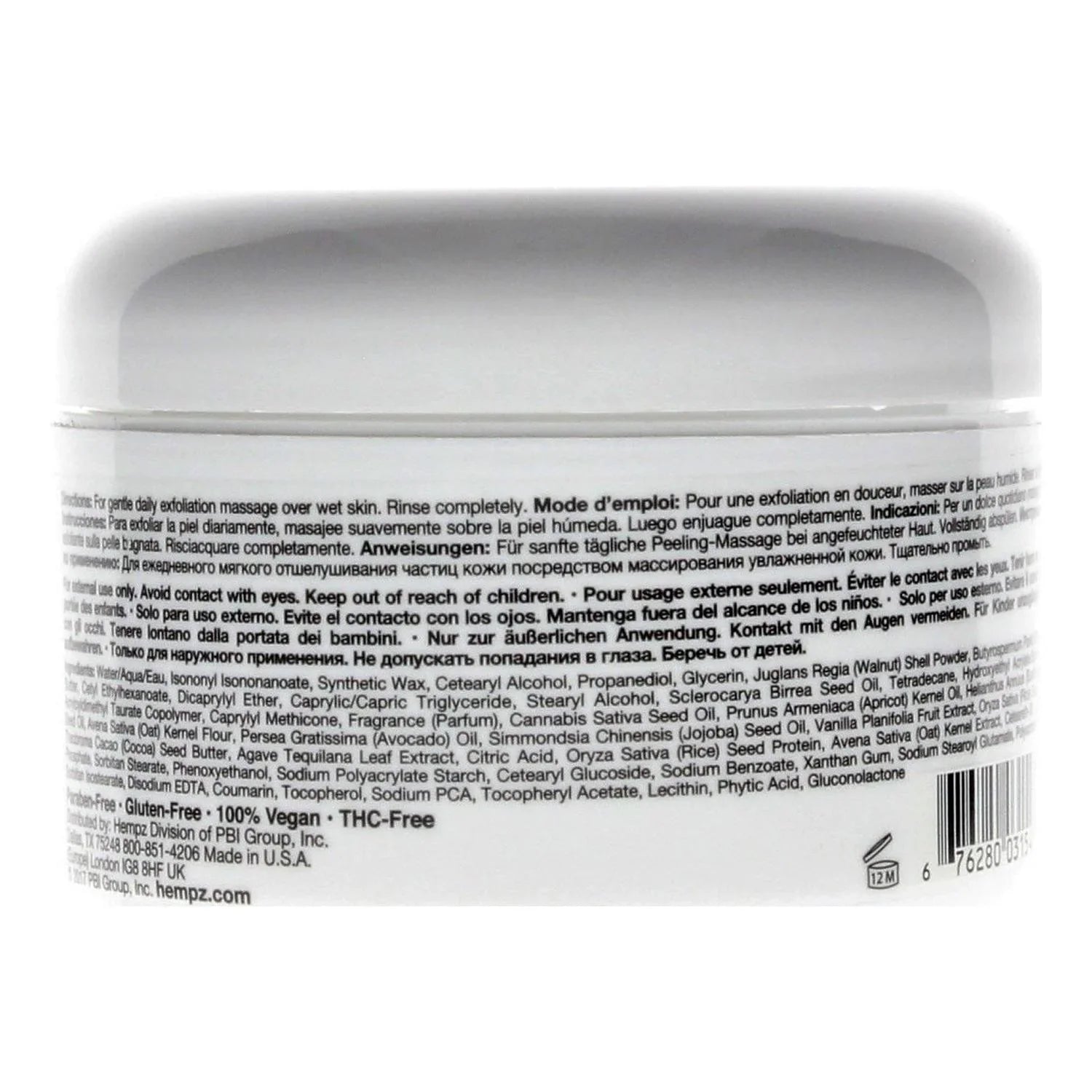 Hempz Body Milk Whip Herbal Exfoliating oz. & Honey 7.3
