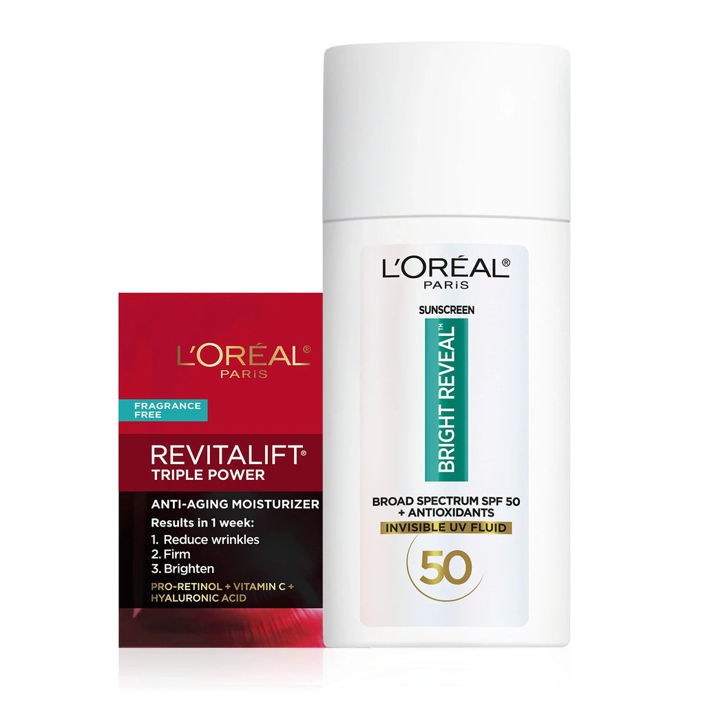 Spf 50 Sample. L,Oreal Daily Paris Lotion, Bright 1.7 Uv Reveal Moisturizer Spectrum Broad Oz Fl +