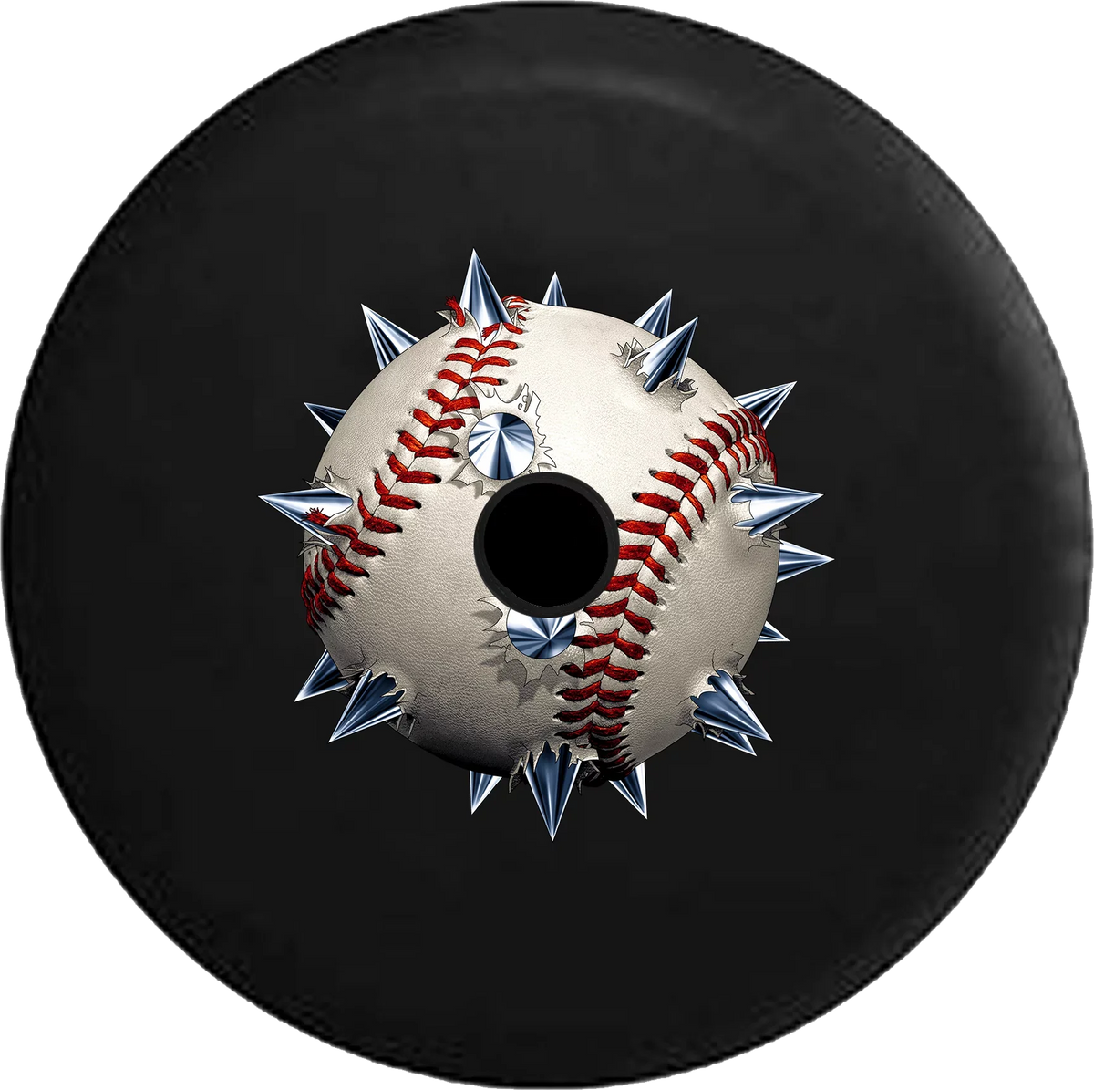 Spiked 2018 RV Tire Stiching 33 Wrangler for Jeep Spare Backup Baseball Camera 2019 Cover Softball Inch Red JL