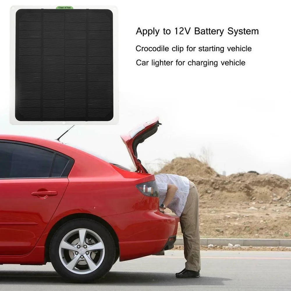 Charging Charger Solar RV Monocrystalline 20W exterior with Cars for occkic Panels Charger Yachting Flexible Clips 12V/5V Battery
