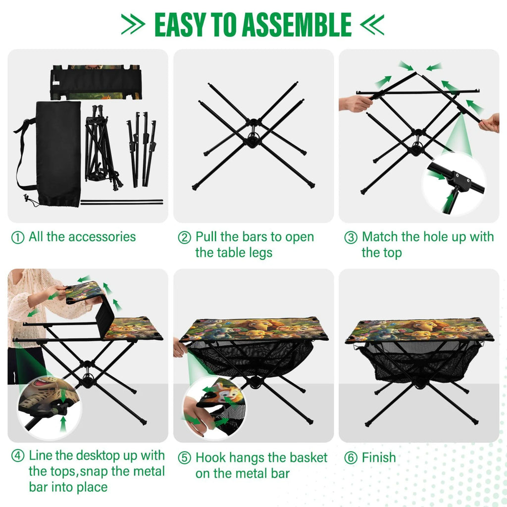 BBQ Portable Bag Folding Fishing exterior Picnic Forest Travel with Table Elephant Camping Table Table in Storage for Compact Beach