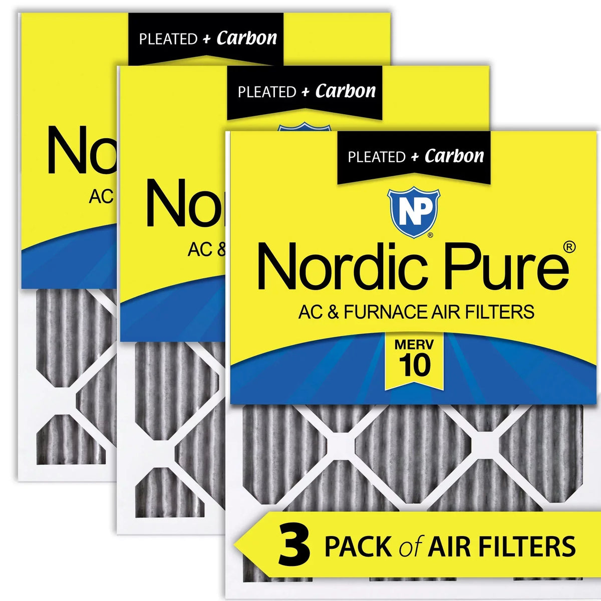 Carbon Plus 10 14x25x1 MERV Pleated Filters Pack (13_1/2x24_1/2) Furnace Air 3