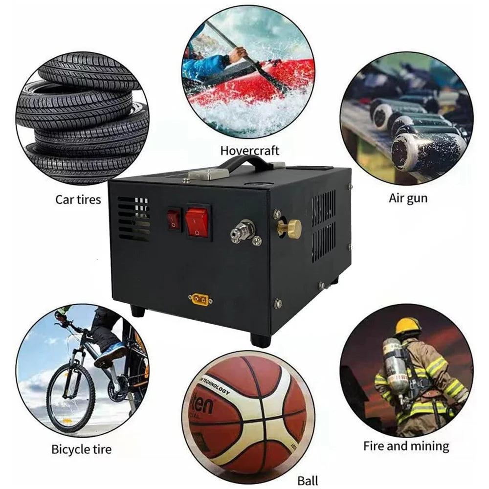 Electric Pressure Shutdown with Transformer Lixada Compressor Barometer Automatic Intelligent High 4500PSI Air Pump Portable