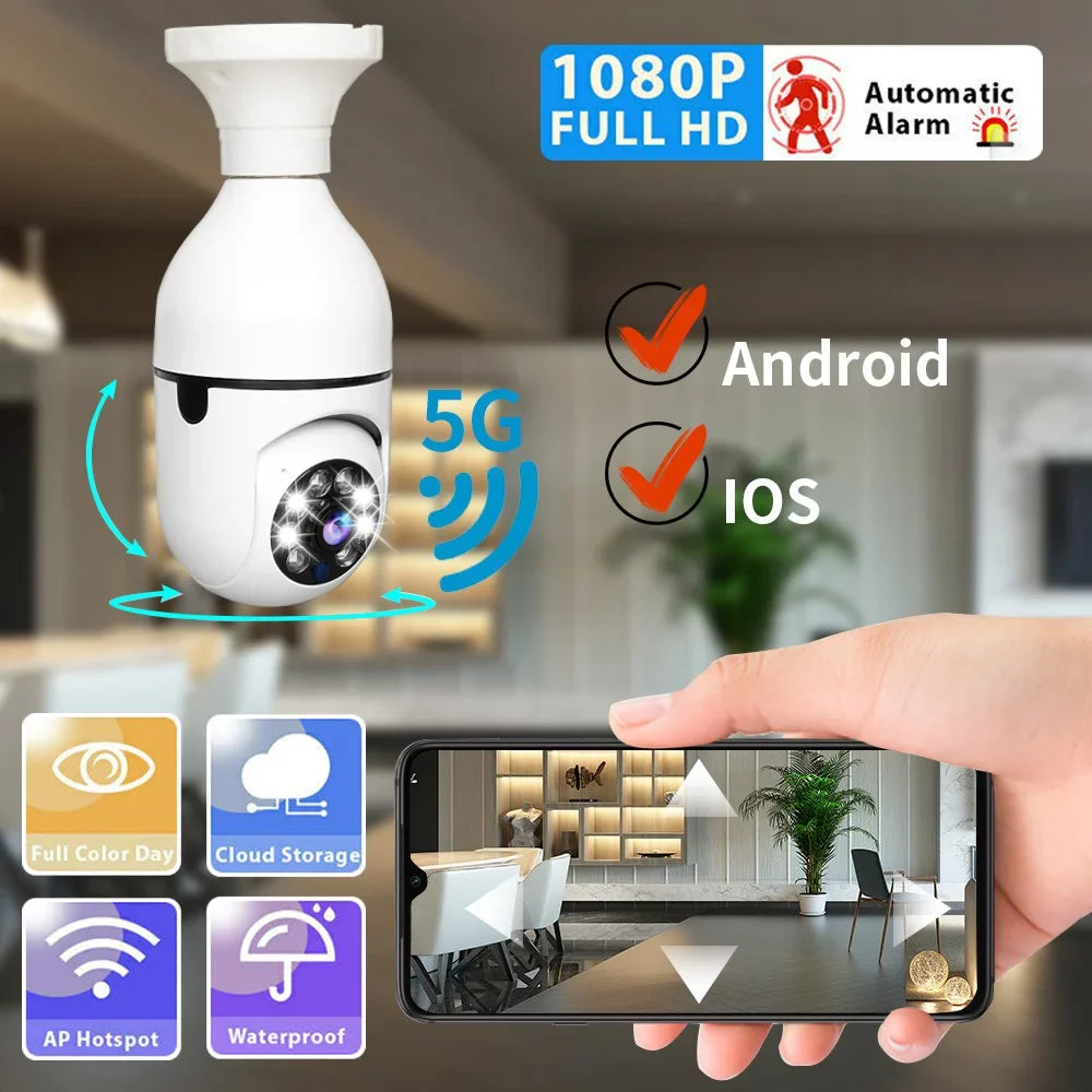 1080P Home Tracking/Siren Motion Auto Cameras Full-HD Camera, Camera Alarm/Night Wireless Pan Vision/Remote IP Security Viewing/Two-Way Tilt CCTV Audio,5G Surveillance Light Wi-Fi with