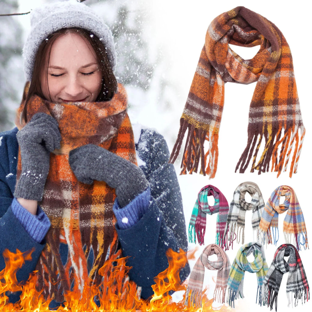 Plaid 1 Wrap Warm Christmas Winter Fall Scarf Warm Scarf Tassel For Large Gift Blanket Scarf Scarves Women 2022 Shawl Soft Classic Scarves Soft Pack Scarf Scarf Women Lightweight Thermal