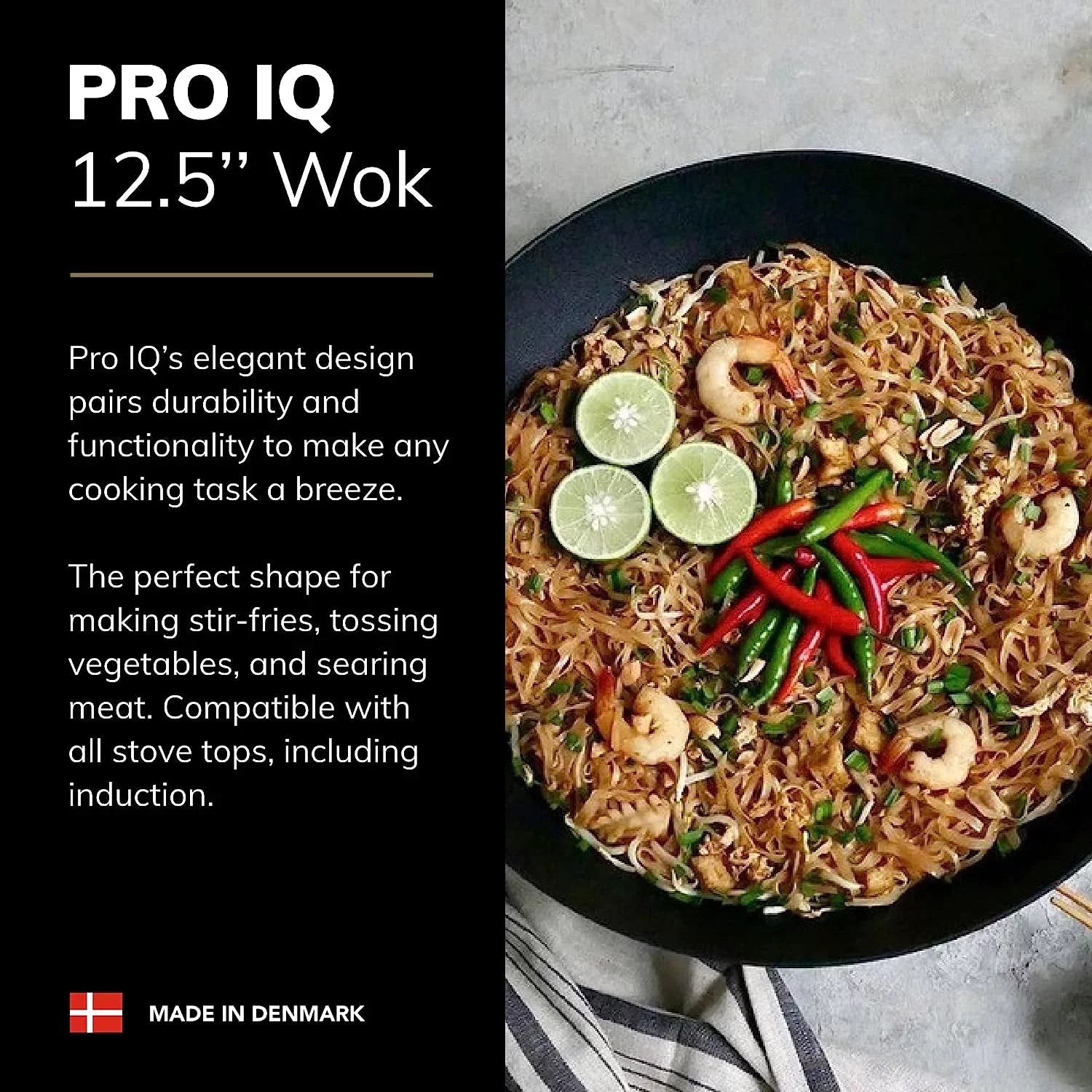 PRO IQ 12.5 Aluminum Cast Inch ScanPan Black Wok