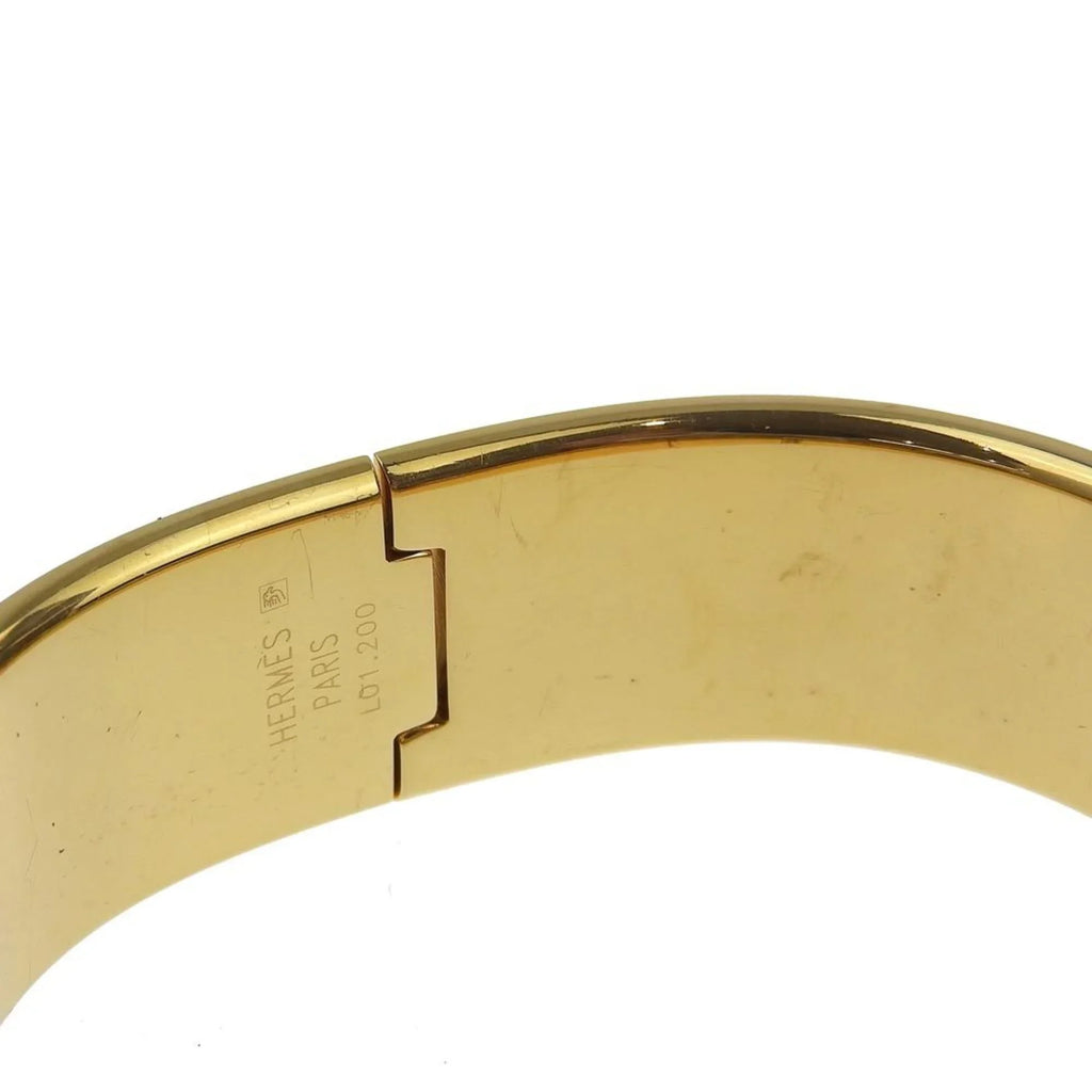 Watch Analog (Fair) Dial Swiss Location Plated Quartz Display Gold Green Ladies LO1.201 Cloisonné Made Pre-Owned HERMES