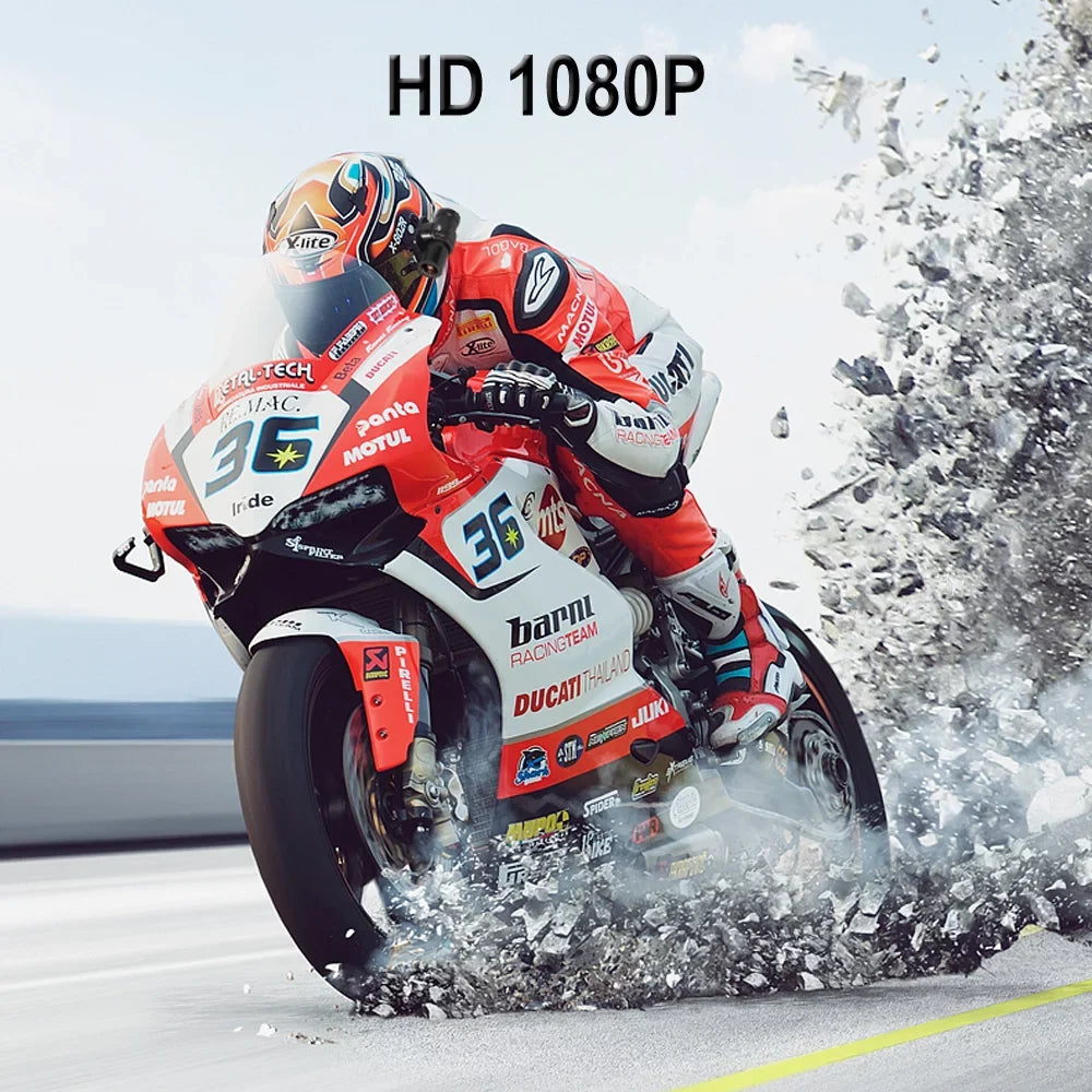 Night HD Wide G-Sensor Camera Angle WiFi Camera Bicycle Action Control, Lens Portable Remote 1080P Vision with Helmet DVR, Waterproof Recording, VSYSTO 150° Loop Camera