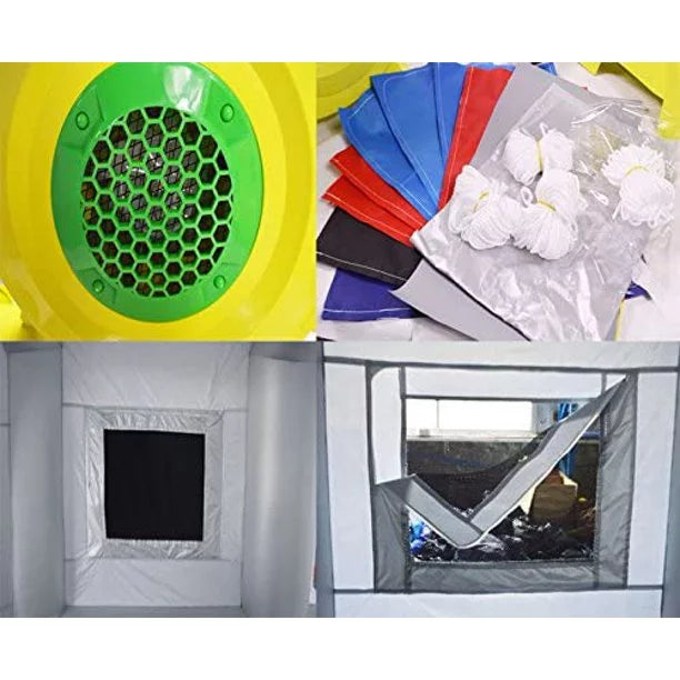 INTBUYING Cabin 2 with 19.6*9.8*8.2ft Spray Inflatable Portable Booth Tent Blowers Car Paint Painting External