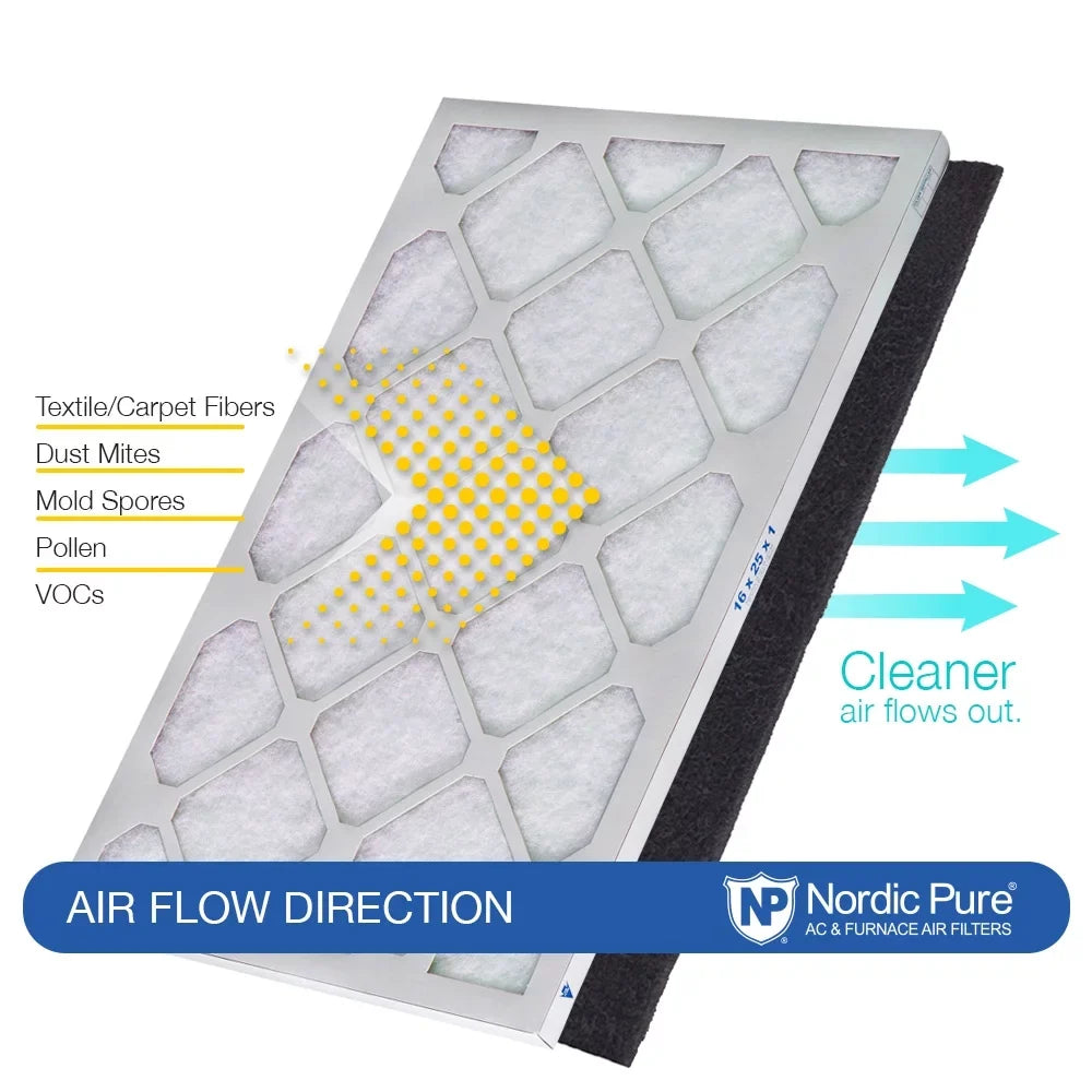 Green Eco-Friendly Air Pack 12x20x1 Filters Pure (11_1/2x19_1/2) 3 Plus Carbon