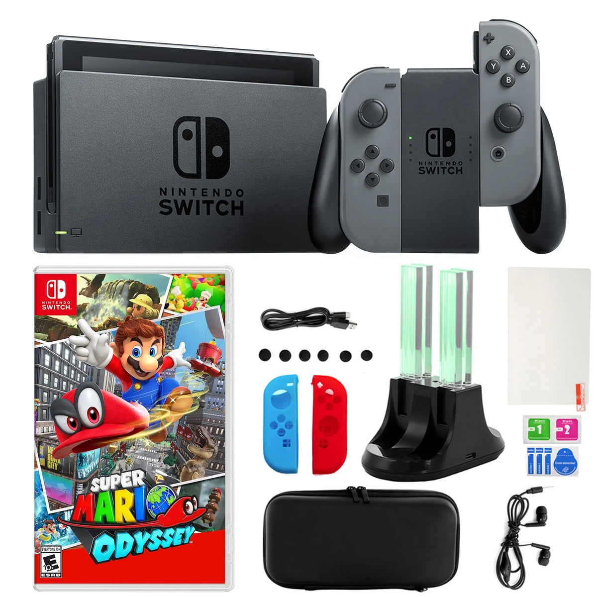 and Joy-Con 14 Mario Kit Switch Gray Party Nintendo in with 1 Accessories