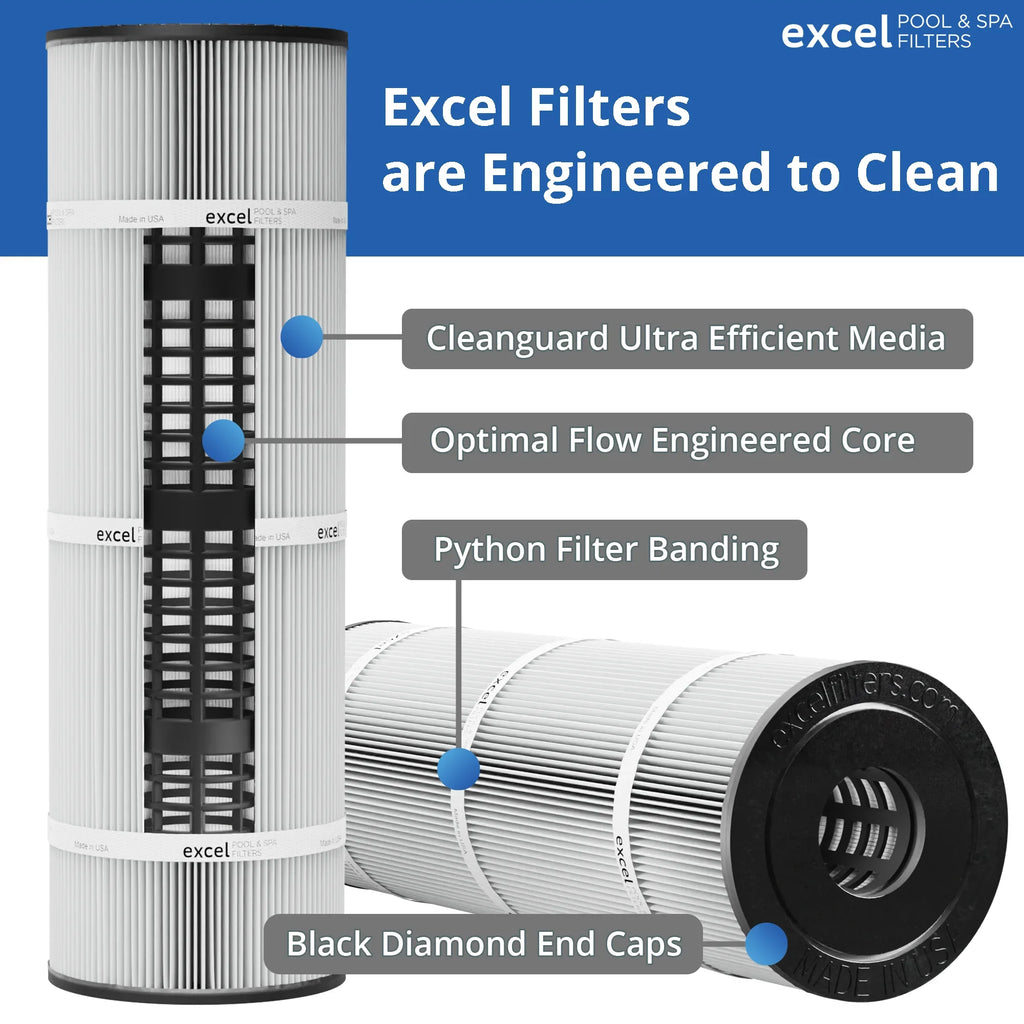 XLS-706 Replaces Filbur for C-7472, Filter Pentair 520, Pleatco Also PCC130 Pack R173578. Clean Unicel Pentair Clear Replacement FC-1978, 4