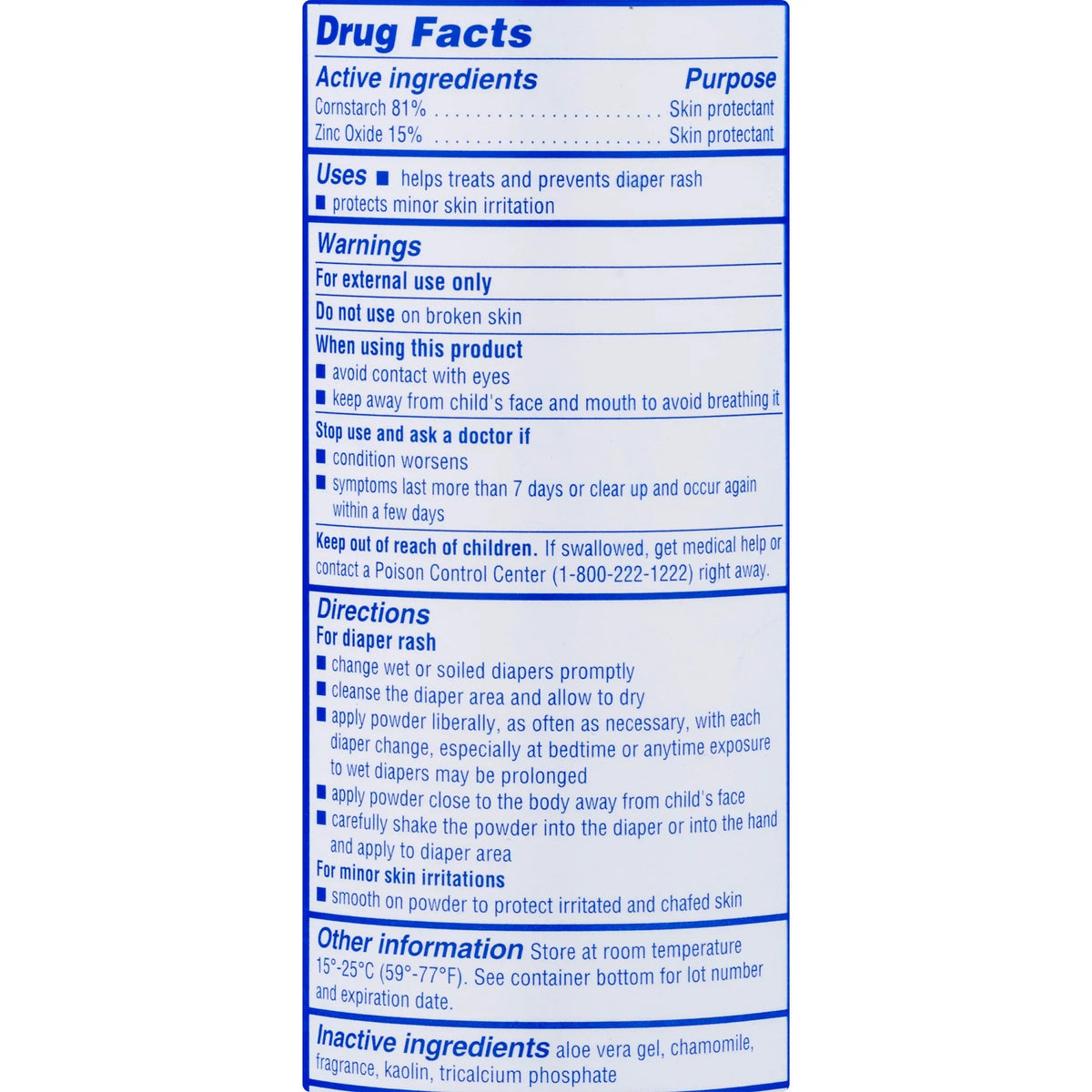 (Pack 5 Baby 4) Zinc With Caldesene Cornstarch Powder oz Oxide of