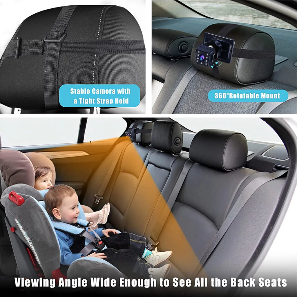 Clear 1080P Night Camera, Mirror Angle, Car Vision, Cable Crystal Long Adjustable View Andoer Baby