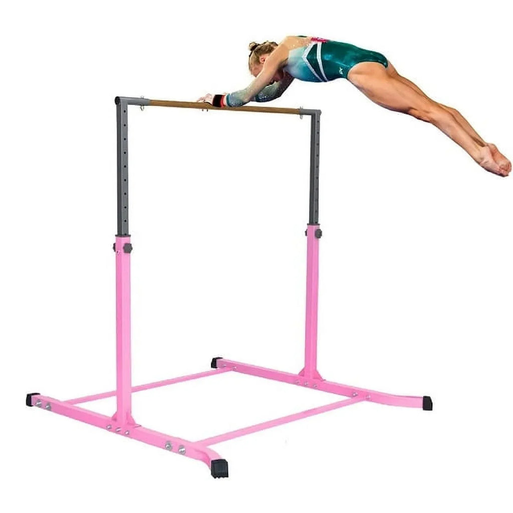 Kip Home Strong Legs, Curved FT, 5 Gymnastic Durable Pink Bar, Junior Star-TD Kids, Adjustable Equipment, for 3-5 Expandable Horizontal Gymnastics, Heavy and Height Training Duty Bar