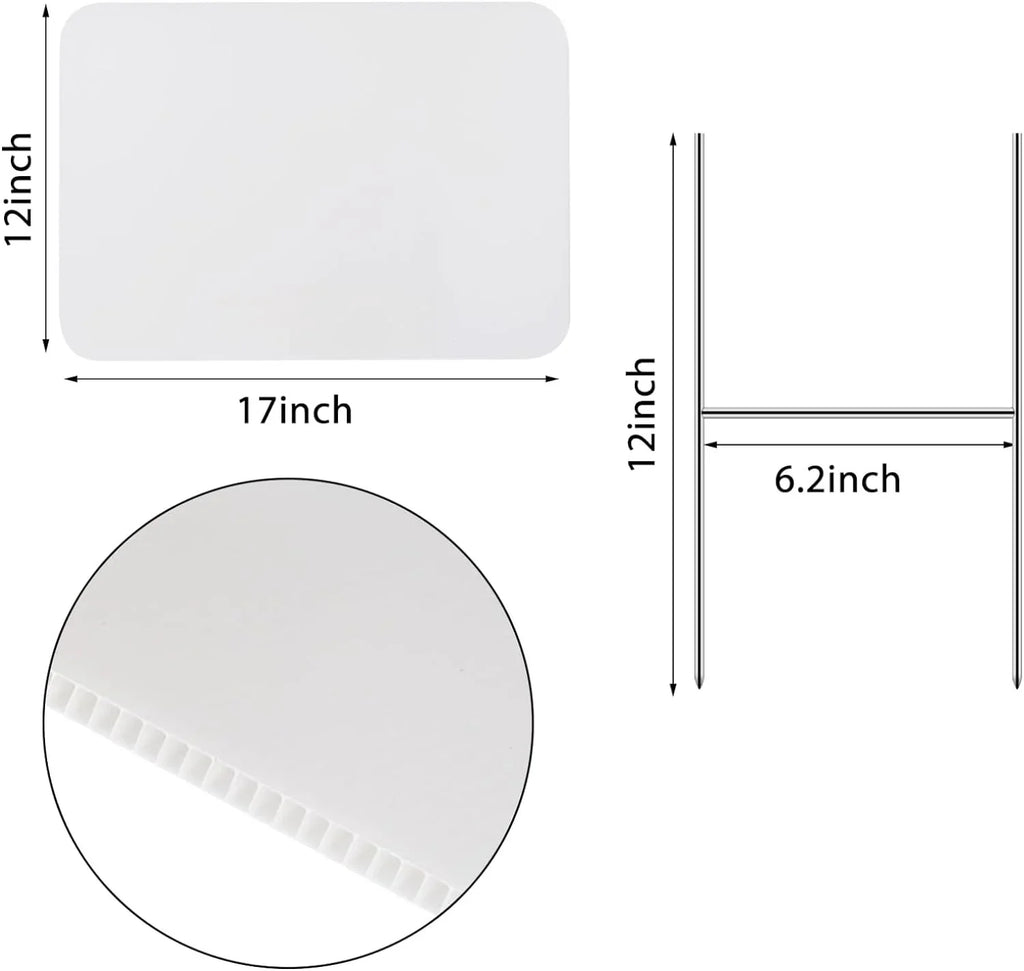 17 for House Pack 12 Blank Rent,Party Garden White Birthday, Sale Inches Lawn 4 Thten Signs Guidepost, Decorations, Stakes, Yard Signs Garage Yard Open Garage Happy Sign x with Sale, Large