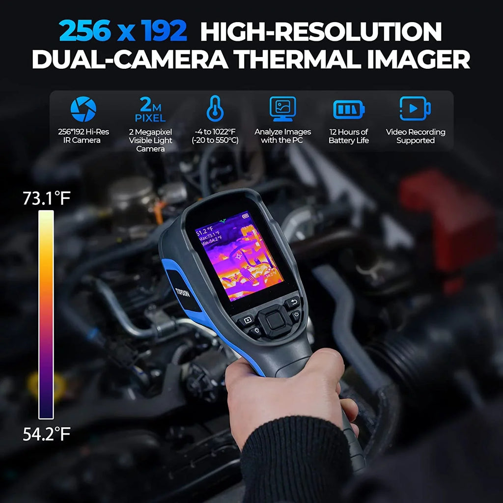 Resolution x -4°F~1022°F Imaging 256 Camera Thermal Infrared Thermal TC005 IR Handheld 192 Dual-Camera Imager High TOPDON