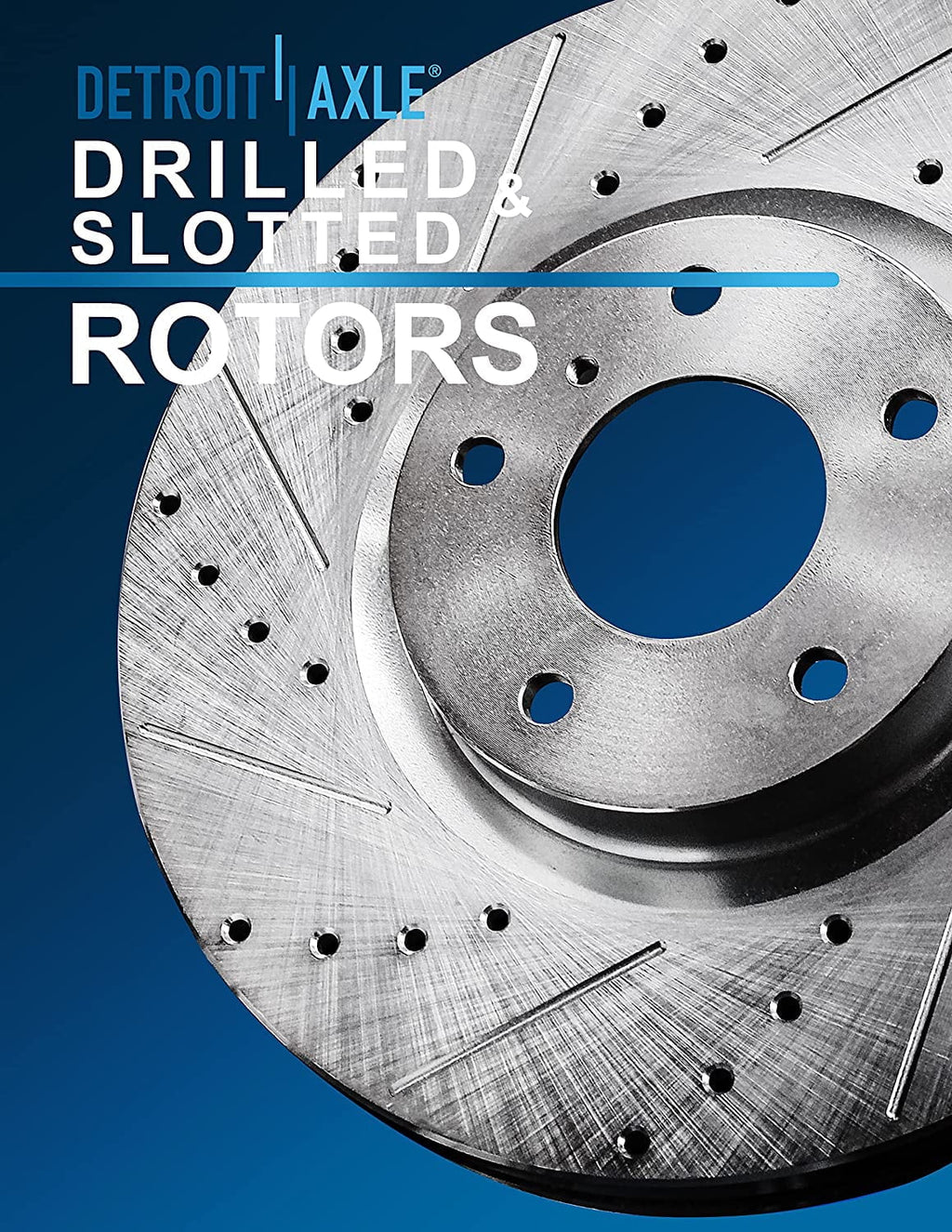 Front 2017-2018 Drilled Hyundai Sport Rotor Ceramic Pads: Detroit Axle Brakes Slotted Kit & Brake Rotors Replacement Santa Fe Kia 2016-2020 12.6" Sorento - Disc for Brake