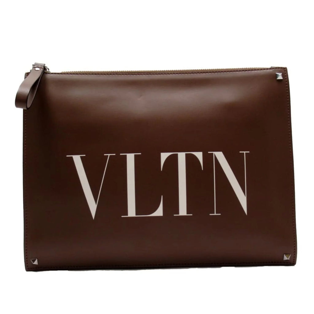 Valentino x studs clutch VALENTINO Garavani bag brown (Good) GARAVANI Pre-Owned leather