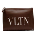 Valentino x studs clutch VALENTINO Garavani bag brown (Good) GARAVANI Pre-Owned leather