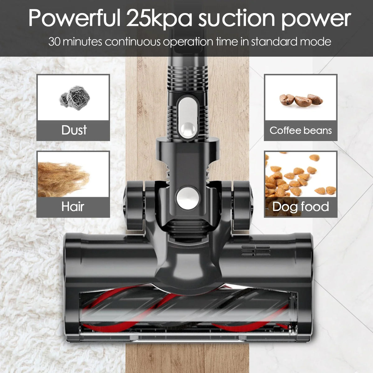 Stick MOOSOO Vacuum Lightweight Vacuum Cordless 4-in-1 Cleaner