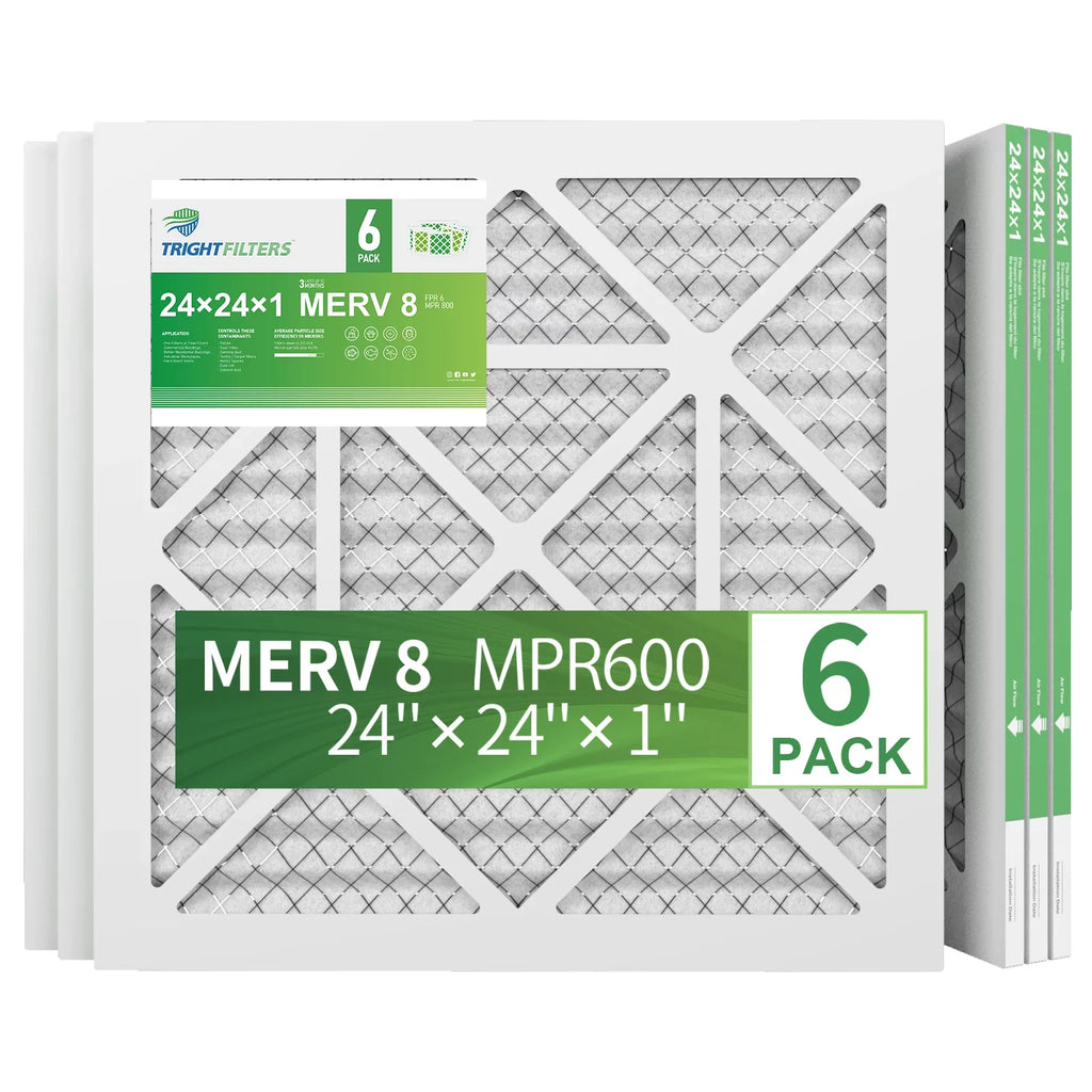 Filters 24x24x1 8 Home Furnace TRIGHTFILTERS Pleated HVAC AC 6 Filter MERV Air Pack