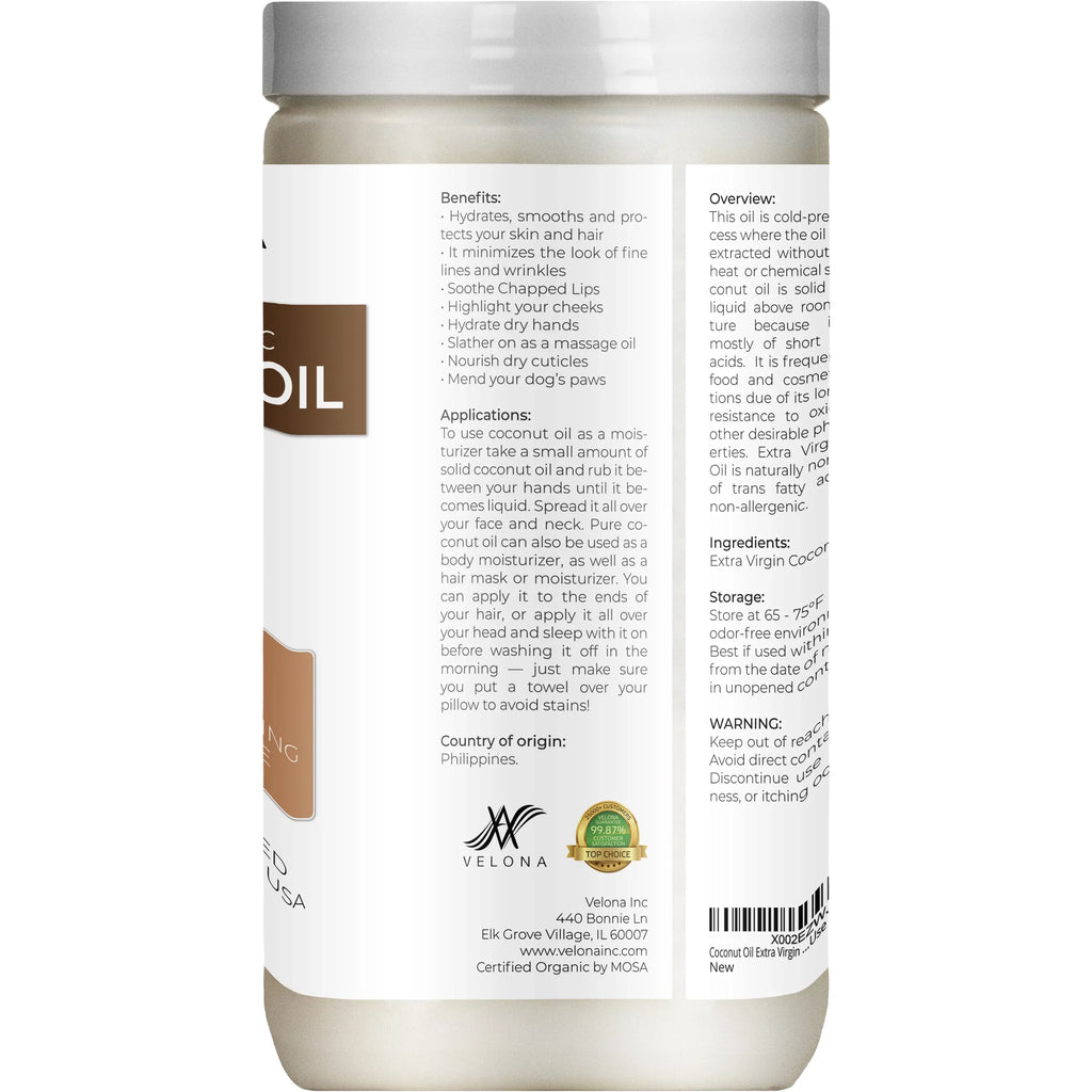 | Enjoy | Certified and in Cosmetic 64 Food oz Results USDA Velona - Hair Coconut jar Today Body, Cold Face, Oil Grade Pressed Care Virgin Extra Skin, Extra | Organic | - | Virgin, Use