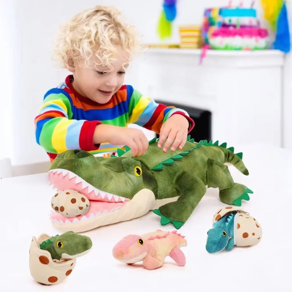 3 24" Mommy Baby Alligator and Alligator Stuffed Inside Animal 3 with Eggs MaoGoLan
