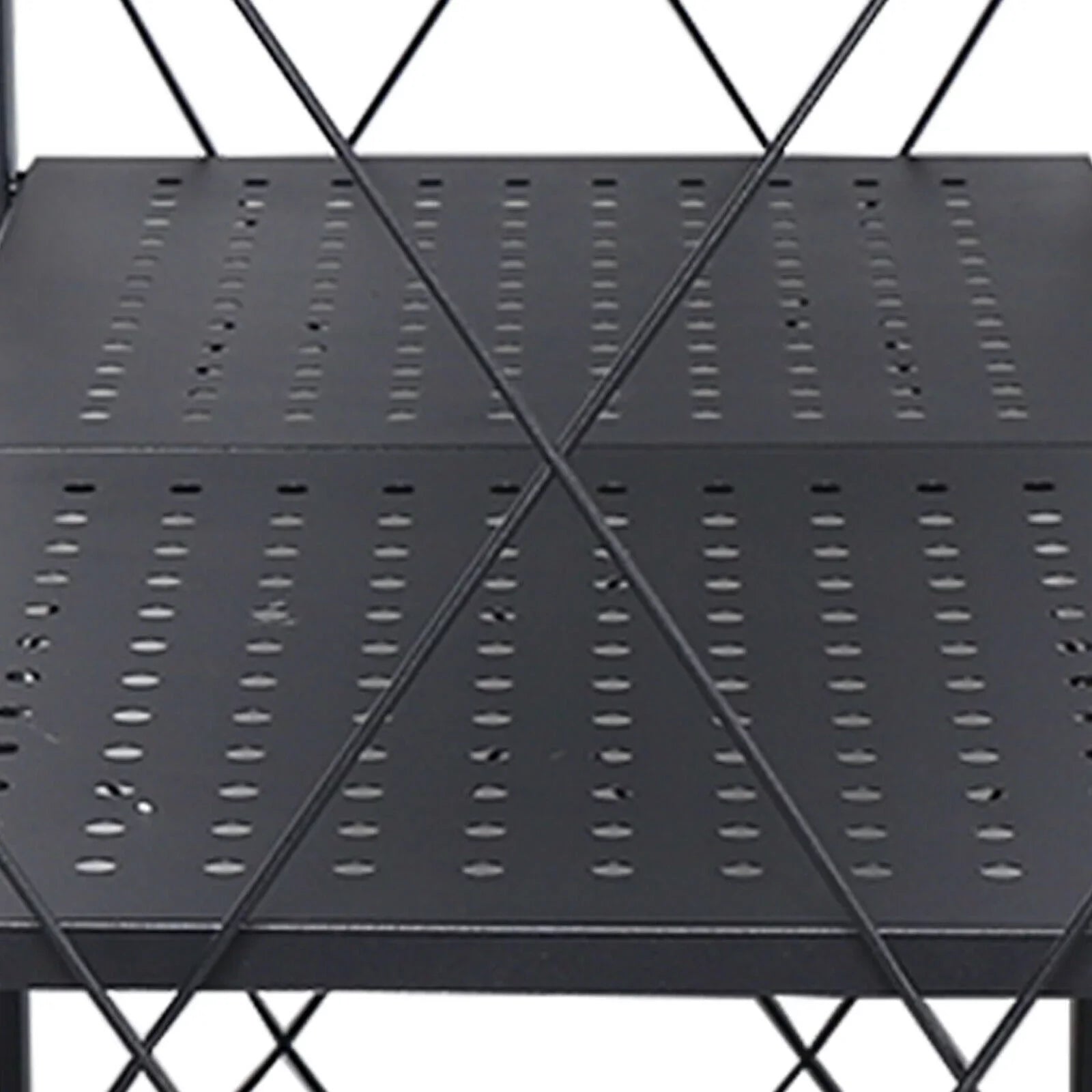 3-Tier Storage with Utility Shelves Metal Rack Kitchen Movable Trolley (Black) Cart Miumaeov Holder Foldable Rolling Wheel