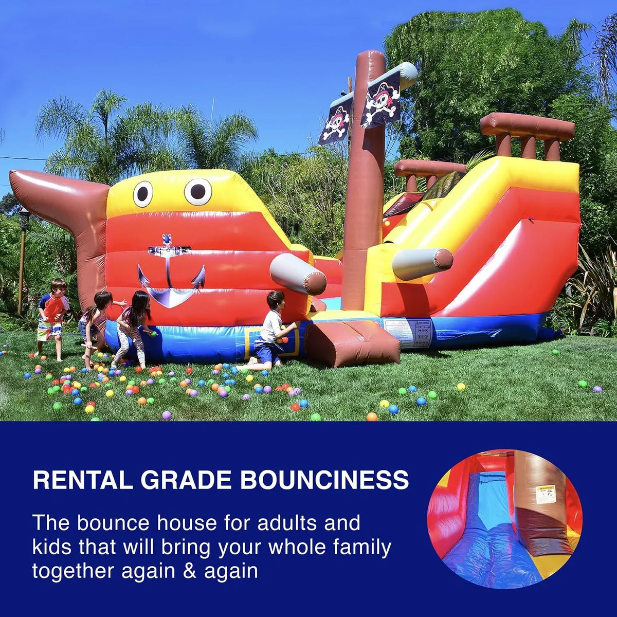 Kids Blower) Pirate Commercial (with Slide House liquid JumpOrange for Adults and Grade Ship Bounce