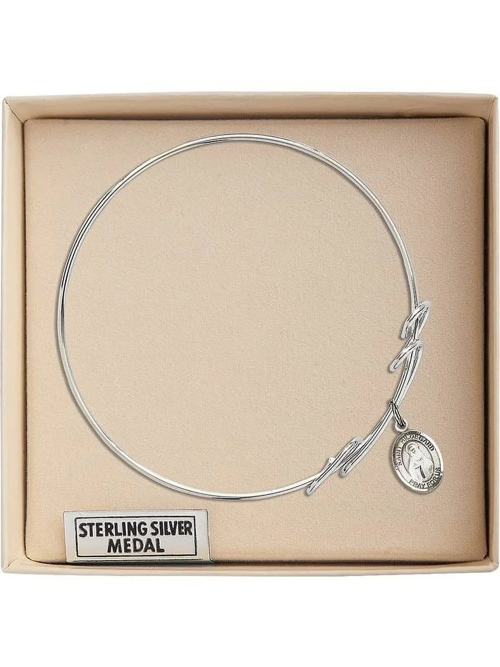 Double Sterling Loop Bingen in inch w/ Silver Bracelet St. Hildegard Round Bangle von 8