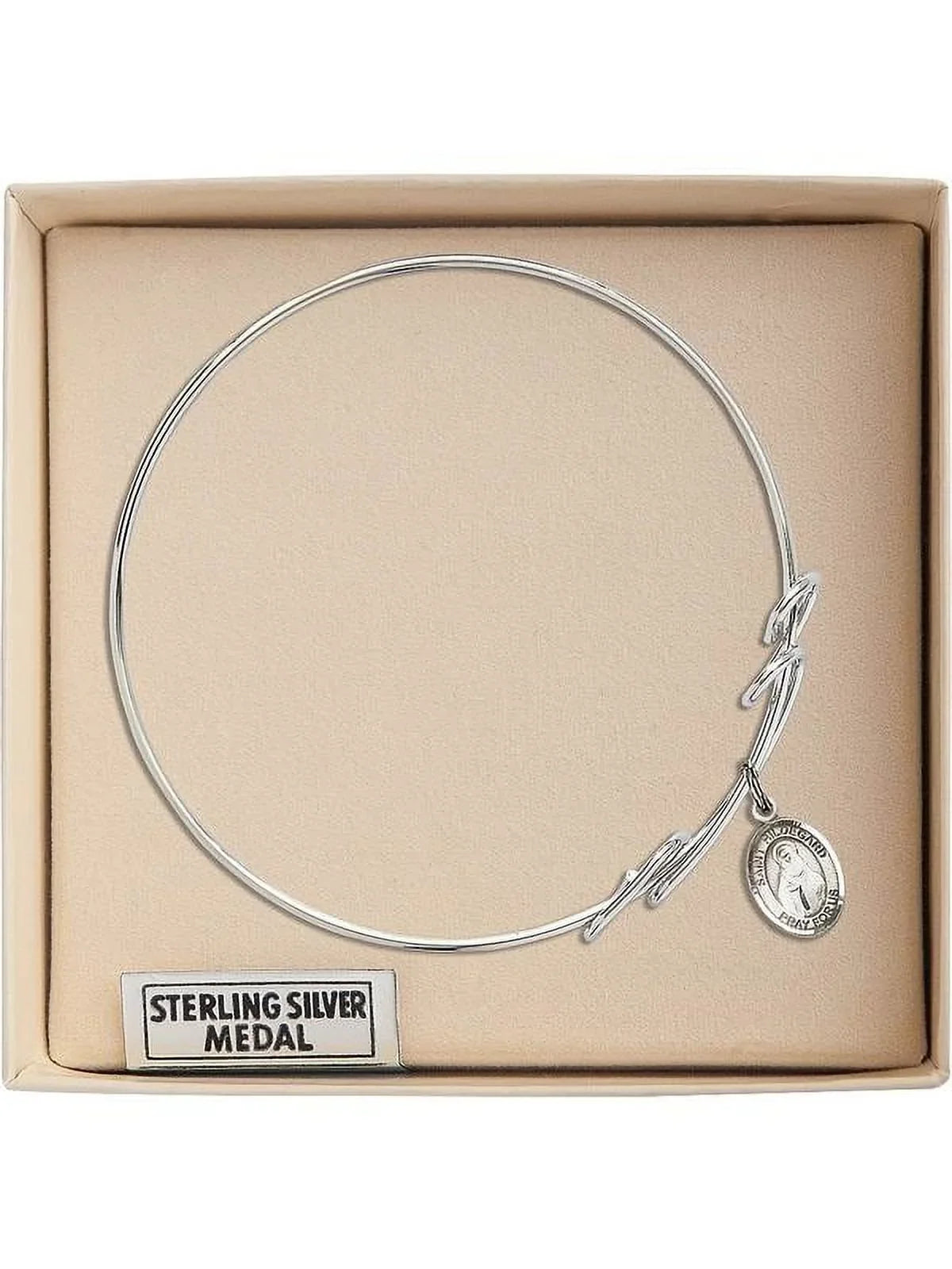Double Sterling Loop Bingen in inch w/ Silver Bracelet St. Hildegard Round Bangle von 8