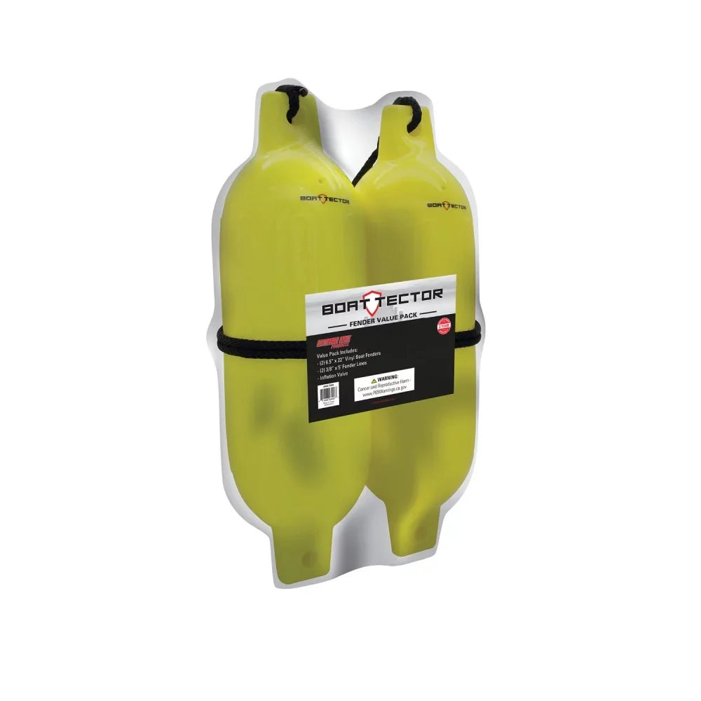 '- 2-Pack 22", Max Neon x BoatTector Extreme Inflatable 6.5" Value Fender Yellow 3006.7599