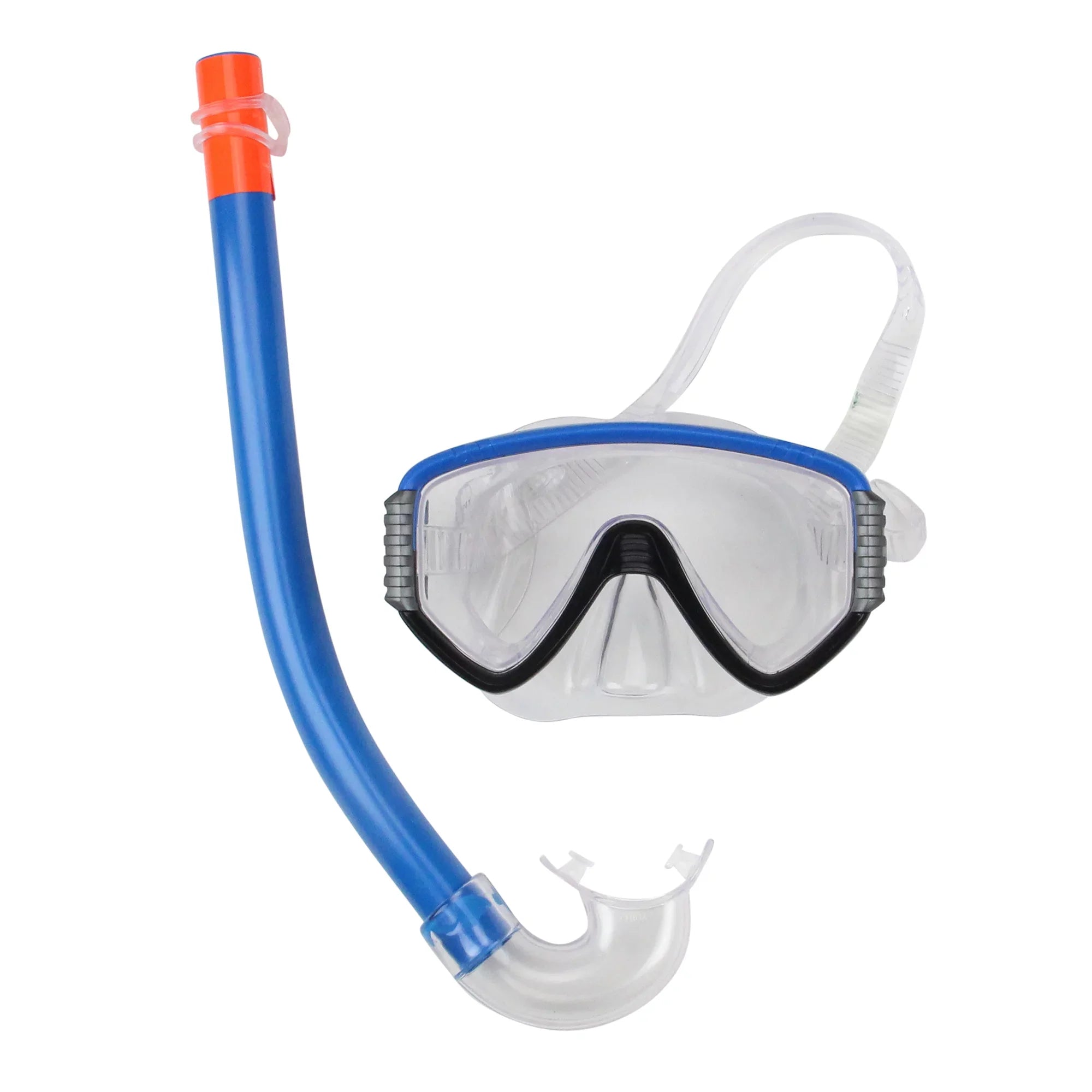2pc Pool Small/Medium Master Snorkel - - Monaco Set Swim and Junior Sport Mask Blue