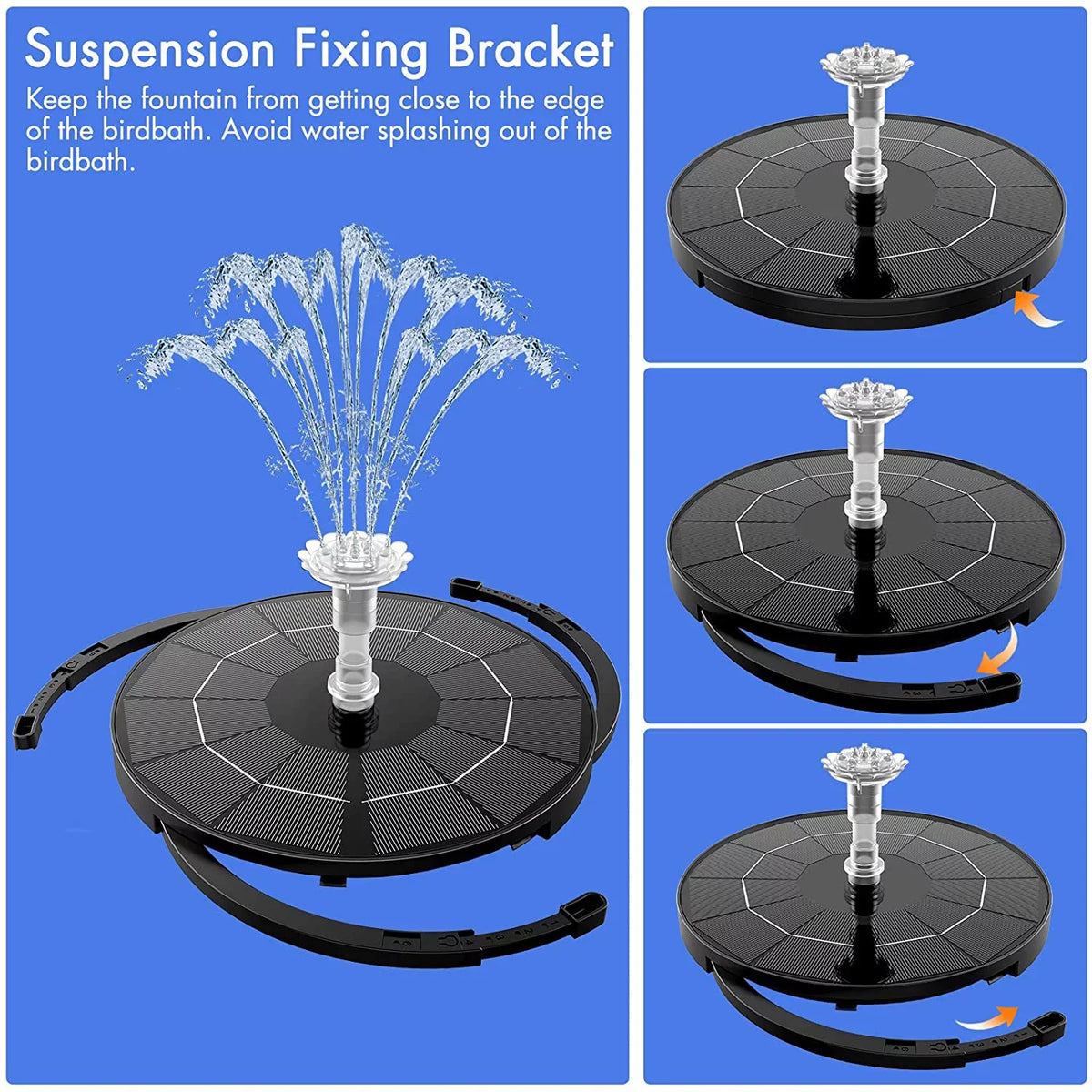 DIY liquid exterior Solar Nozzles, Powered Bird Fountain Pump 3.5W Multiple Solar Bath for Tank Ponds, Solar Garden, Fish Fountain with and for Feature Fountain liquid Aquarium