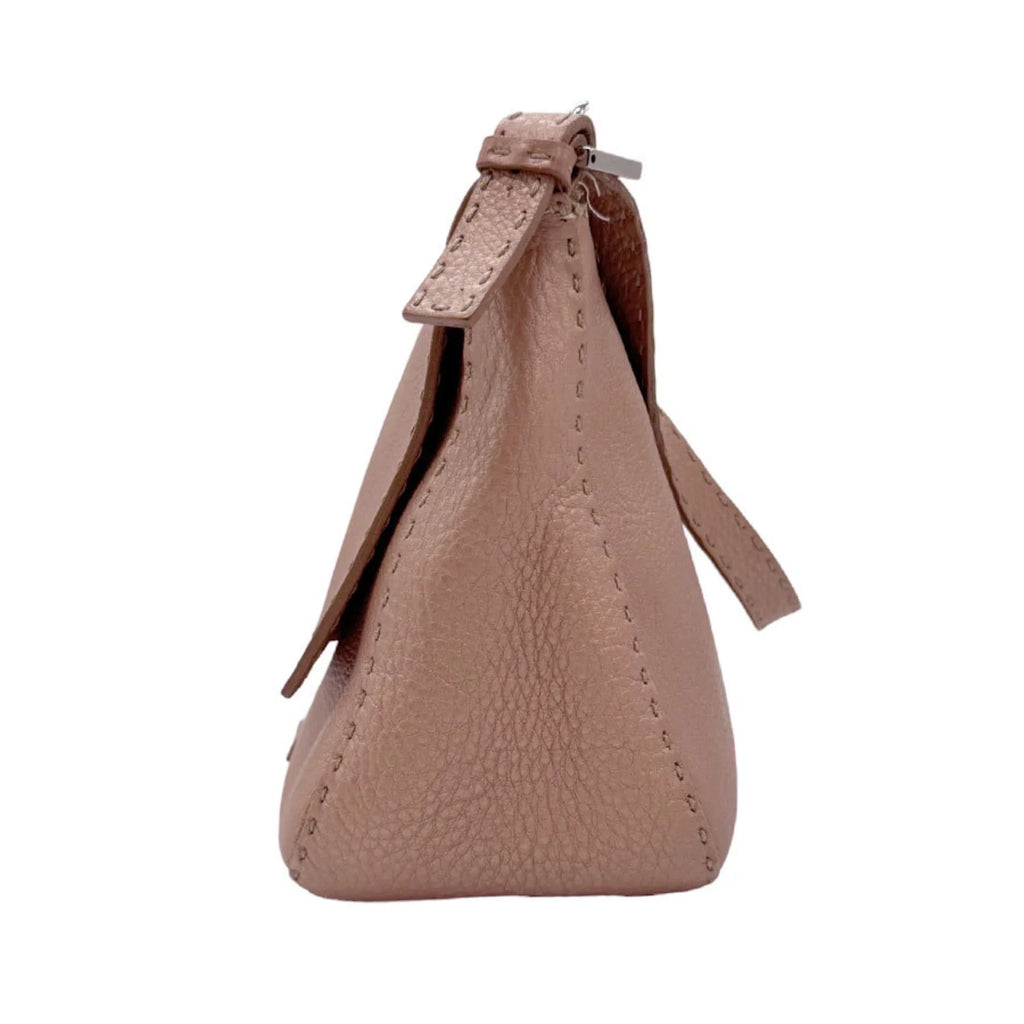Pre-Owned Bag Leather FENDI Pink (Good) 2381-8BR102-NDU-039 Selleria Metallic z0591 Shoulder Women's