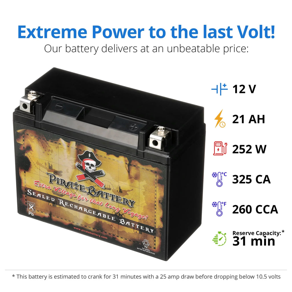 1300cc 1987 Motorcycle Venture/royale CCA) Pirate (50-N18L-A3 Battery Y50-N18L-A3 Ah, for Battery Yamaha 12 Volt,20 260 Xvz13