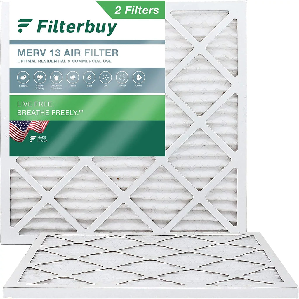 Filterbuy Filters Pleated HVAC Air MERV 13 Furnace AC (2-Pack) 14x14x1