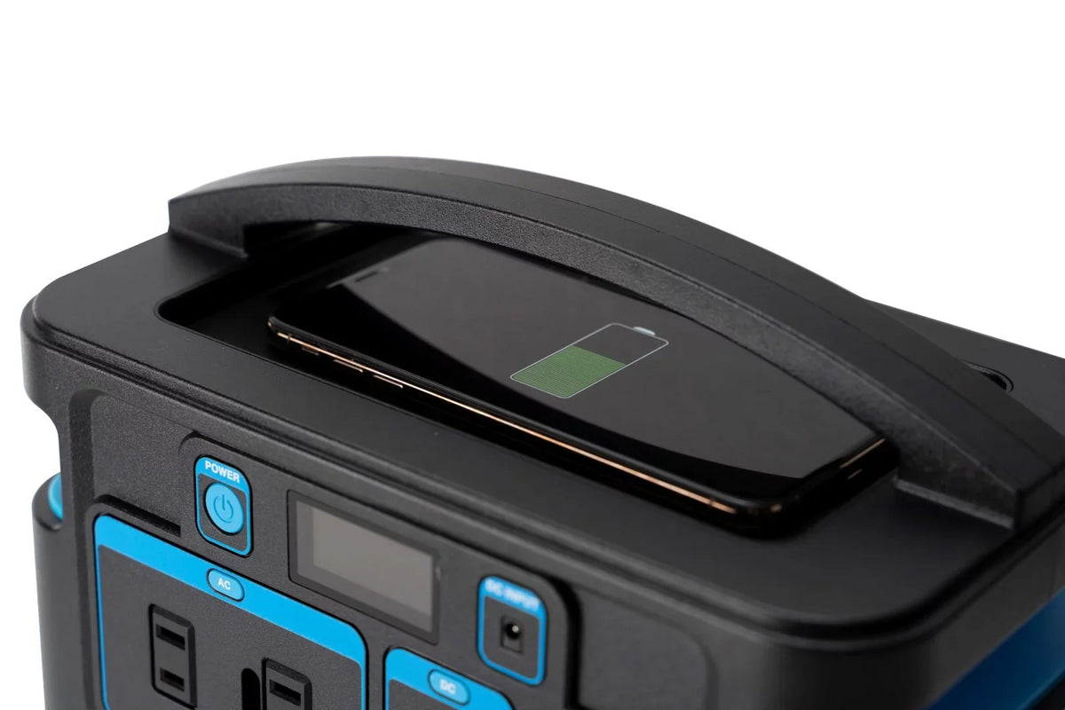 Display and Watt Charging with LCD Pulsar Portable Pad Capacity) Lithium-Ion (518Wh Power 500 Station Wireless