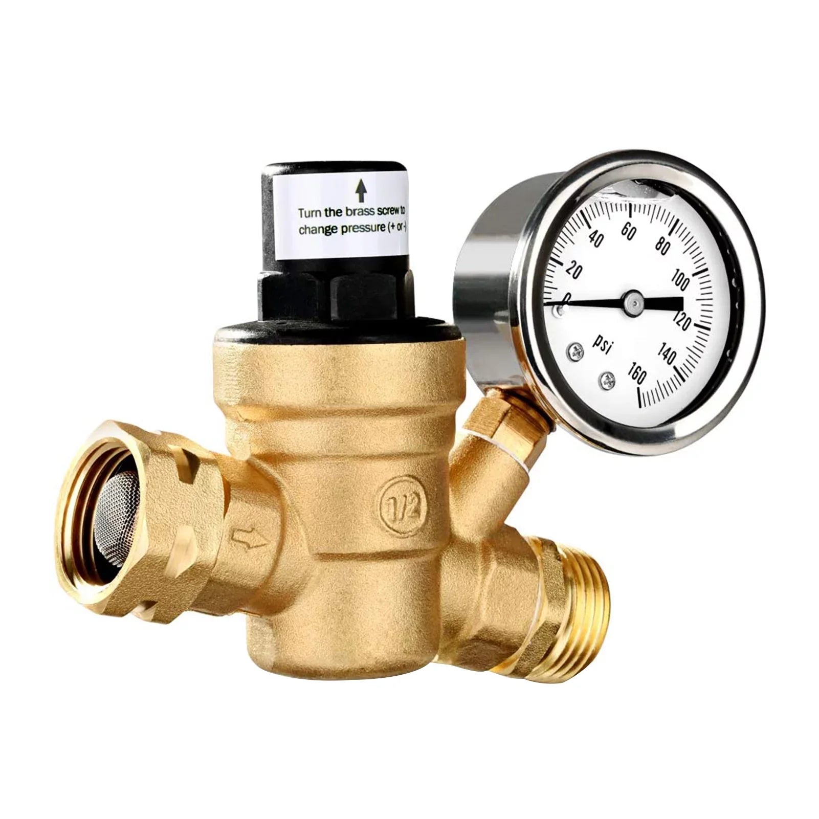 Brass Filter Valve Pressure With With Pressure Reducer Pressure 0-160psi Inlet 0-160psi liquid And Reducer And liquid GoolRC Valve,0-160psi Adjustable Brass Screened Rv -free With Valve -free