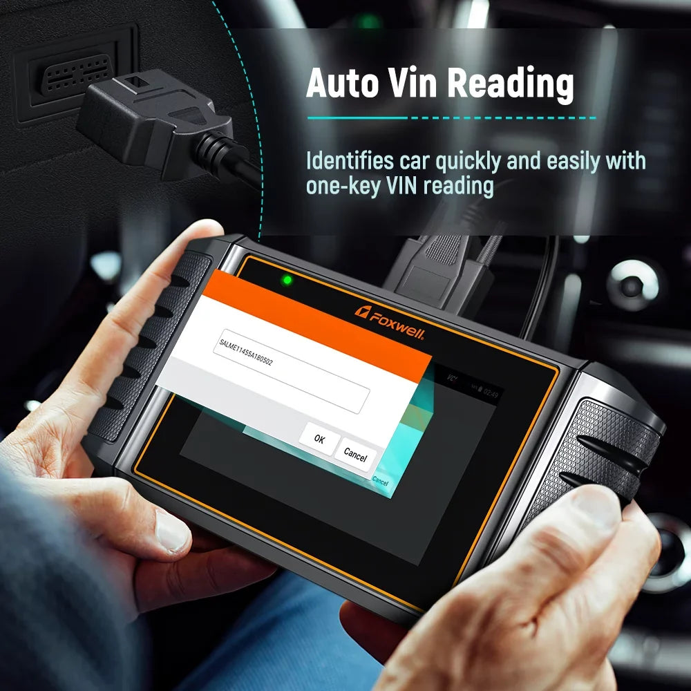 Throttle OBD2 FOXWELL Automotive Suspension ABS Scanner Diagnostic Coding All OBDII Reader Code Service Battery Automotive BMS Reset System Bleeding Tester Reset Scanner, 12 Gift: Injector Tool NT726