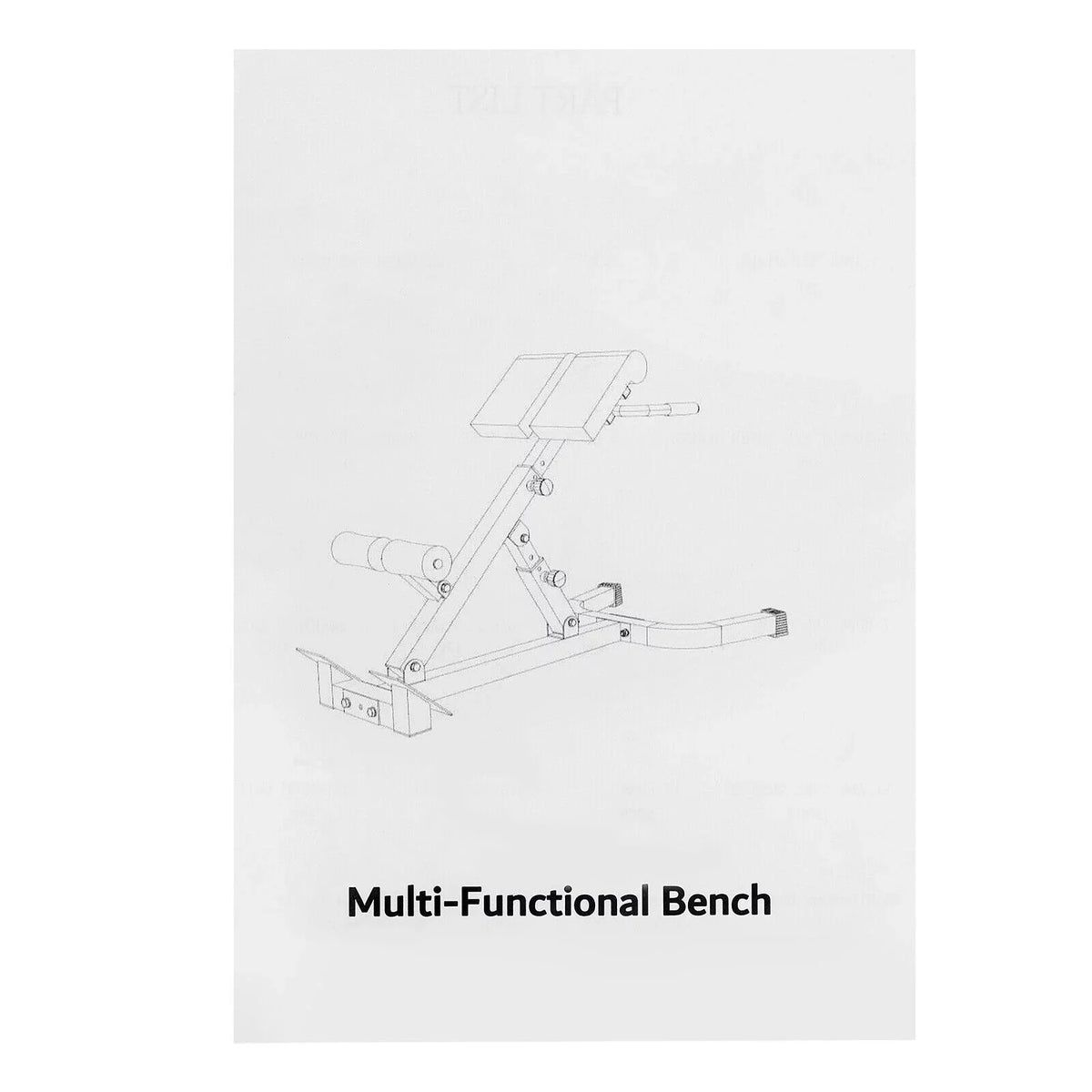 Adjustable Back Machine, Bench Roman in Multi-Functional Extension Hamstring Bench Chair Hyperextension 40.55*27.55*44.48 - Black